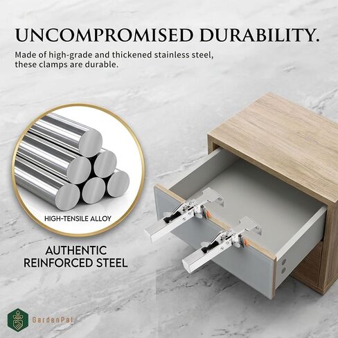 GardenPal 2 Pack Drawer Front Installation Clamps, Assemble Drawers/Cabinets Quicker, Adjustable Fixing Clips, Labor-Saving Tool to Assemble Cabinet Drawer Fronts, Adjustable Width 21 mm - 50mm in Saudi Arabia