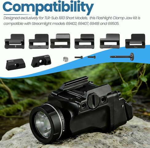69322 Flashlight Clamp Jaw Kit for Streamlight TLR-7 sub and TLR-8 sub (1913 Short Models Only), Clamp Assembly Replacement for Streamlight 69402 69407 69418 69505, Black in Saudi Arabia