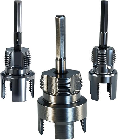 3pcs Pvc Pipe Threader,Dual-Function Internal & External Pipe Threading Tool, High-Quality Thread Cutter For 1/2"&3/4"&1" Plastic Pipes, Drill Compatible Threader For Plumbing Repairs (Black) in Kuwait