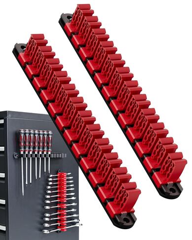 مفك براغي مغناطيسي ومنظم مفتاح ربط من DEHOYI لورشة العمل، المرآب | منظم أدوات عالي التحمل لـ 48 قطعة من الأدوات وحامل أدوات موفر للمساحة | هدية للأب والصديق (4 قطع، أسود) in Saudi Arabia