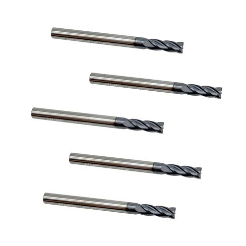 LU&MN End Mills, Carbide Square Mill Bits Sets for Milling Alloy Steels, Hardened Steel, Metal & More, Ideal for DIYers and Professionals, 4T, 4 Flute (5, 1/8 in) in Kuwait