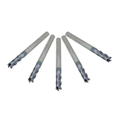 LU&MN End Mills, Carbide Square Mill Bits Sets for Milling Alloy Steels, Hardened Steel, Metal & More, Ideal for DIYers and Professionals, 4T, 4 Flute (5, 1/8 in) in Kuwait