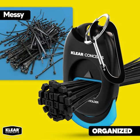 Zip Tie Holder with Heavy Duty Carabiner Clip, Spring Loaded Cable Tie Holders for Tool Belt, For Mechanics, DIYers & Electricians, Fathers Day Presents for Dad in Kuwait