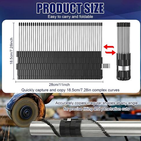 Yookeer Multi Surface Pipe Profiling Tool, 0-3" Pipe Cutting Template Multi Functional Shape Duplicator, Lightweight and Wear-Resistant Curve Fitting Tool for Tiles Floors DIY Pro Plumbing in Kuwait