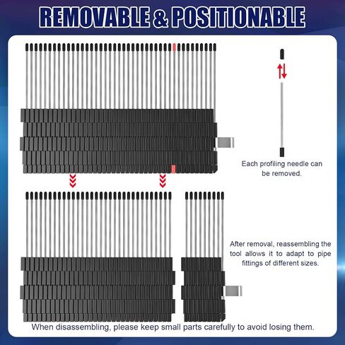 Yookeer Multi Surface Pipe Profiling Tool, 0-3" Pipe Cutting Template Multi Functional Shape Duplicator, Lightweight and Wear-Resistant Curve Fitting Tool for Tiles Floors DIY Pro Plumbing in Kuwait