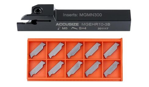 Accusize Industrial Tools 3/4" x 3/4" Cut-Off Holder, Parting Tool, Mgehr12-3b of 2387-2006 with 10 Carbide Inserts for Cutting Aluminum in Saudi Arabia