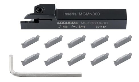 Accusize Industrial Tools 3/4" x 3/4" Cut-Off Holder, Parting Tool, Mgehr12-3b of 2387-2006 with 10 Carbide Inserts for Cutting Aluminum in Saudi Arabia