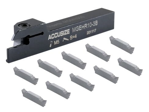 Accusize Industrial Tools 3/4" x 3/4" Cut-Off Holder, Parting Tool, Mgehr12-3b of 2387-2006 with 10 Carbide Inserts for Cutting Aluminum in Saudi Arabia
