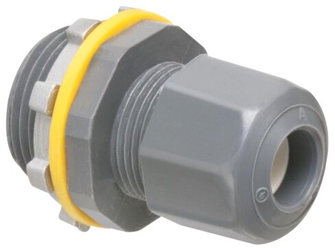 ARLINGTON INDUSTRIES LPCG754 GRAY STRAIN RELIEF CORD CONNECTOR FURNISHED WITH A SEALING RING AND LOCKNUT, LIQUID-TIGHT, LOW-PROFILE NON-METALLIC, OIL-TIGHT, SUPPORTS .240 TO .472 CORD RANGE, WITH A 3/ in Kuwait