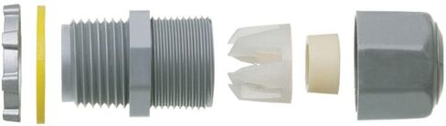 ARLINGTON INDUSTRIES LPCG754 GRAY STRAIN RELIEF CORD CONNECTOR FURNISHED WITH A SEALING RING AND LOCKNUT, LIQUID-TIGHT, LOW-PROFILE NON-METALLIC, OIL-TIGHT, SUPPORTS .240 TO .472 CORD RANGE, WITH A 3/ in Kuwait
