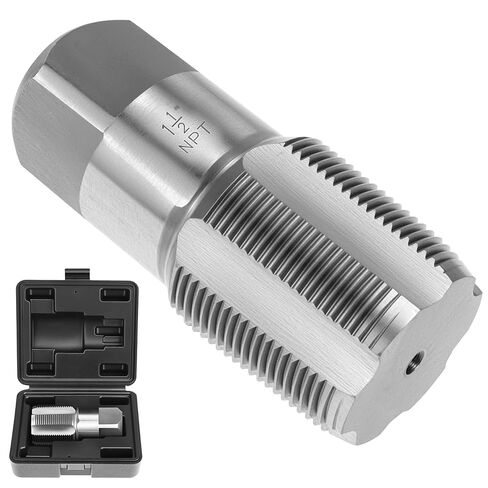 QWORK 1-1/2 "-11-1/2" NPT الأنابيب الحنفية، الكربون الصلب خيوط السباكة الحنفية لميكانيكا السباكين DIY أدوات قطع الموضوع in Kuwait