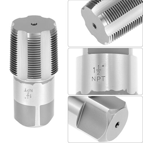 QWORK 1-1/2 "-11-1/2" NPT الأنابيب الحنفية، الكربون الصلب خيوط السباكة الحنفية لميكانيكا السباكين DIY أدوات قطع الموضوع in Kuwait