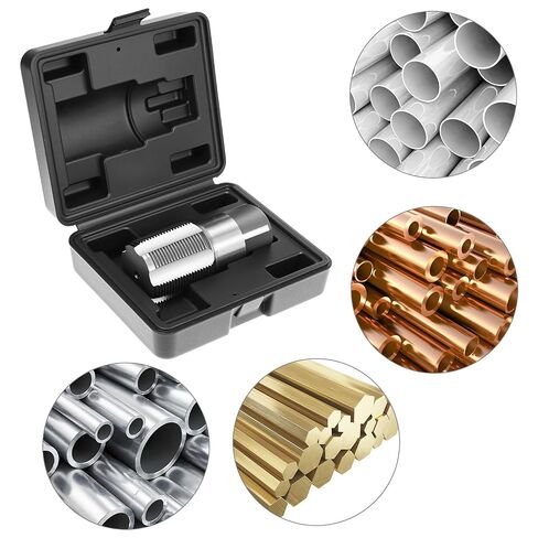QWORK 1-1/2 "-11-1/2" NPT الأنابيب الحنفية، الكربون الصلب خيوط السباكة الحنفية لميكانيكا السباكين DIY أدوات قطع الموضوع in Kuwait