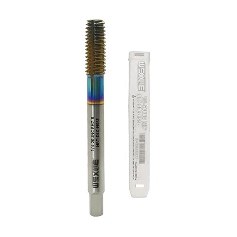 أدوات تشكيل الخيوط الصنابير 1/4-20UNC RH7 طلاء DLC للتنصت على المعادن الفولاذية، لا تحتوي على رقائق، عمر أطول للتنصت، كوبالت فولاذي عالي السرعة (HSSCo)، ساق مستديرة بنهاية مربعة، تحمل RH7 (قطعة واحدة) in Kuwait