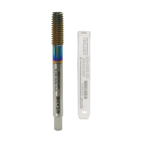 أدوات تشكيل الخيوط الصنابير 1/4-20UNC RH7 طلاء DLC للتنصت على المعادن الفولاذية، لا تحتوي على رقائق، عمر أطول للتنصت، كوبالت فولاذي عالي السرعة (HSSCo)، ساق مستديرة بنهاية مربعة، تحمل RH7 (قطعة واحدة) in Kuwait