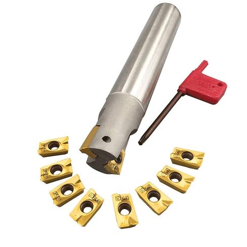 GBJ 10pcs APMT1604PDER-DP Indexable Carbide Milling Inserts with End Mill Holder 0.98in shank 5.9in length 400R C25-25-150-2T Milling Rod for Steel Cutting Semi-Finishing Face and Side Milling in Kuwait