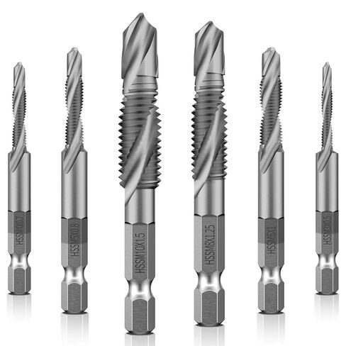 Hex Shank Titanium Plated HSS Screw Thread Metric Tap Drill Bits Screw Machine Compound Tap M3 M4 M5 M6 M8 M10 Hand Tools in Kuwait