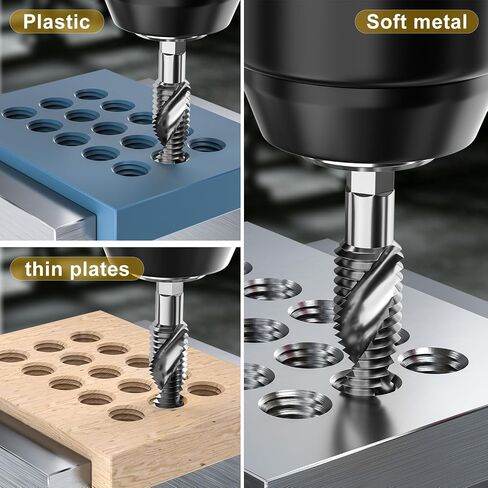 Hex Shank Titanium Plated HSS Screw Thread Metric Tap Drill Bits Screw Machine Compound Tap M3 M4 M5 M6 M8 M10 Hand Tools in Kuwait