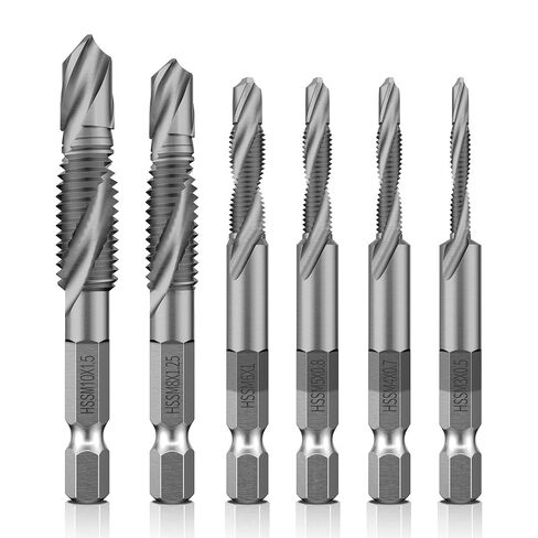 Hex Shank Titanium Plated HSS Screw Thread Metric Tap Drill Bits Screw Machine Compound Tap M3 M4 M5 M6 M8 M10 Hand Tools in Kuwait