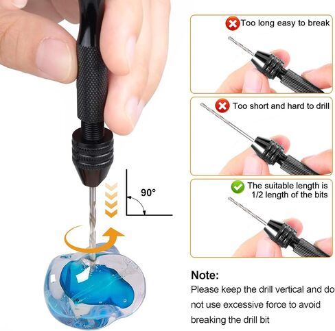 28 PCS Miniature Pin Vise Hand Drill Set, Micro Mini Twist Drill Bits with Semi-Automatic Spiral Rotary Tool Push Drills, Rotary Tool Chuck Collet, Manual Hand Drills for Jewelry Making in Kuwait
