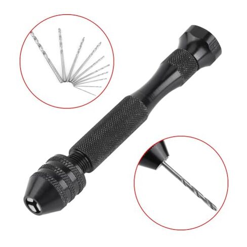 Hand Drill Bits Set,10 HSS Micro Drill Bits Mini Hand Drill Pin Vise, 0.3-3.6mm Chuck Rotary Tool for Jewelry Making Woodworking Resin Stones Craft in Kuwait