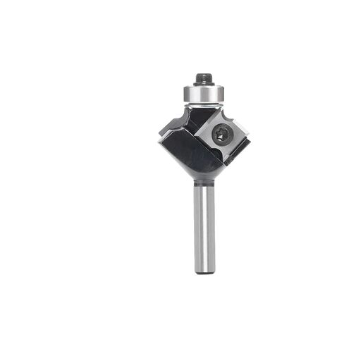 45° Oblique Angle Router Bit with Bearing, 8mm Shank Wood Carving Milling Cutter for Corner Rounding(8xR3x45) in Kuwait