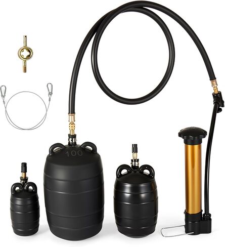 Inflatable Pipe Plug Kit (2", 3", 4") Sewer Test Balls with Floor Pump, Extension Hose, PVC-Coated Steel Safety Cable & Dual Carabiners for Plumbing Pressure Testing, Drain Testing & Pipe Blocking in Kuwait