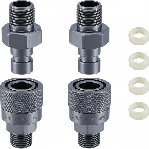 M16-M14 Hydraulic Quick Connect Fittings Compatible with AGT and Chinese Mini Excavators 2 Male and Female Hydraulic Hose Fittings, Hydraulic Hose Connect Adapter, Carbon Steel Anti-Rust in Kuwait