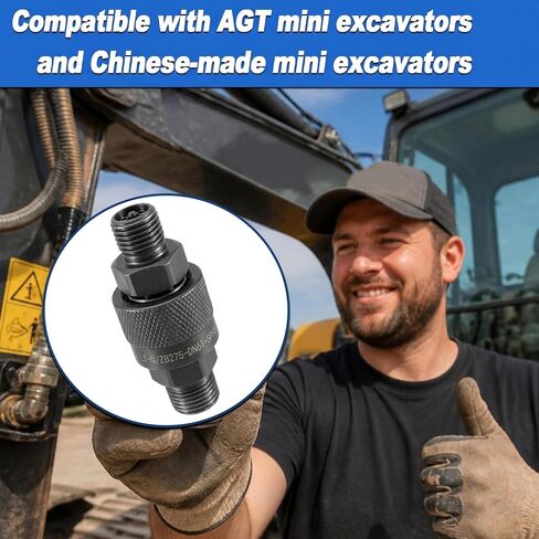 M16-M14 Hydraulic Quick Connect Fittings Compatible with AGT and Chinese Mini Excavators 2 Male and Female Hydraulic Hose Fittings, Hydraulic Hose Connect Adapter, Carbon Steel Anti-Rust in Kuwait