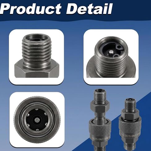 M16-M14 Hydraulic Quick Connect Fittings Compatible with AGT and Chinese Mini Excavators 2 Male and Female Hydraulic Hose Fittings, Hydraulic Hose Connect Adapter, Carbon Steel Anti-Rust in Kuwait