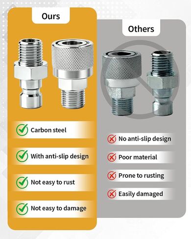 2 PCS M16 to M14 Hydraulic Quick Connect Fittings Fit for AGT for Chinese Mini Excavators with Build-in Plunger 2 Male & Female Hose Adapters with 4 Gaskets in Kuwait
