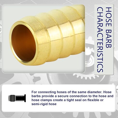 ChillWaves Brass Hose Barb Fittings, Splicer Mender Union 7/8" Barb x 7/8" Barb with Hose Clamp Hose Repair Kit For Water/Fuel/Air(3-PACK) in Kuwait
