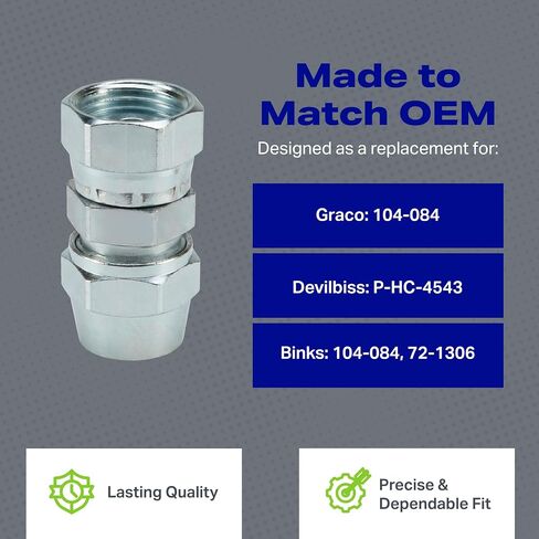 Bedford Precision 12-306 Hose Barb Fitting 1/4" to 3/8" NPS Female Thread, Air Paint Spray Gun Connector, Fluid Transfer Adapter, Industrial Hose Coupling for Spray Equipment, Assembled in USA in Kuwait