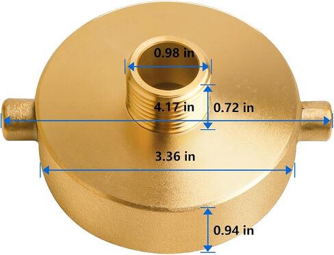 2-1/2" NST (NH) Female x 3/4" GHT Male Brass Fire Hydrant Adapter with Pin Lug Connector, Replacement for Garden Fire Equipment Hoses & Pipes in Kuwait