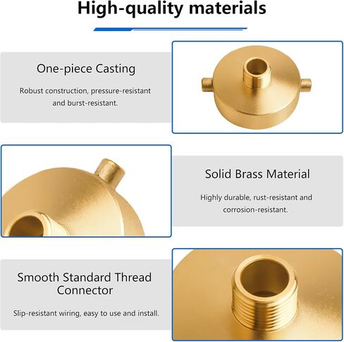 2-1/2" NST (NH) Female x 3/4" GHT Male Brass Fire Hydrant Adapter with Pin Lug Connector, Replacement for Garden Fire Equipment Hoses & Pipes in Kuwait