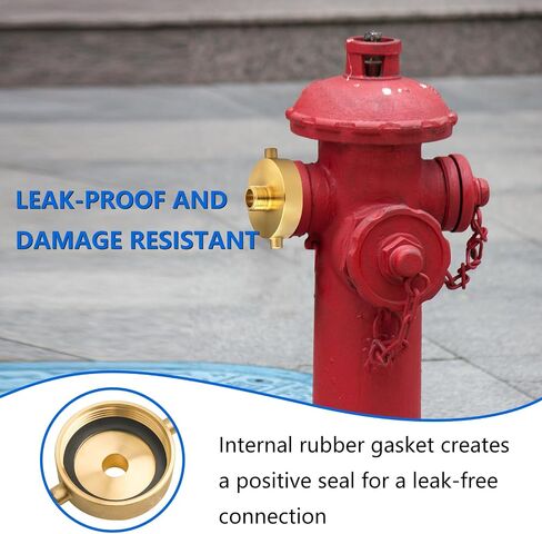 2-1/2" NST (NH) Female x 3/4" GHT Male Brass Fire Hydrant Adapter with Pin Lug Connector, Replacement for Garden Fire Equipment Hoses & Pipes in Kuwait