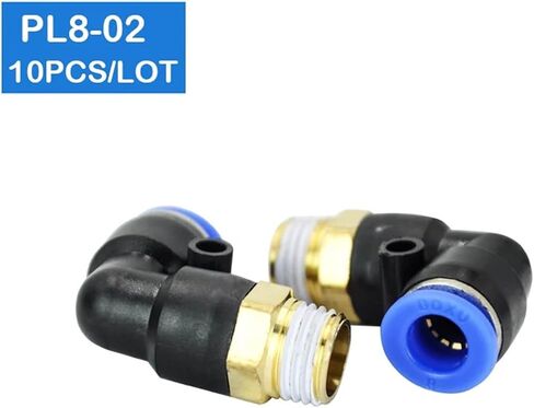 10Pcs PL8-02 8mm Push In One Touch Connector 1/4 Inch Thread Pneumatic Quick Fittings in Kuwait