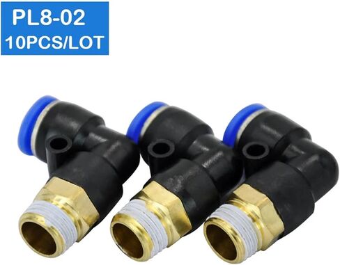 10Pcs PL8-02 8mm Push In One Touch Connector 1/4 Inch Thread Pneumatic Quick Fittings in Kuwait