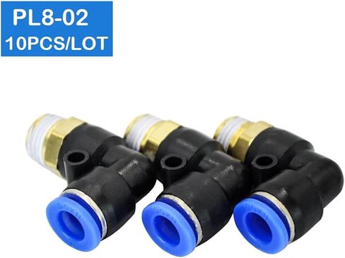 10Pcs PL8-02 8mm Push In One Touch Connector 1/4 Inch Thread Pneumatic Quick Fittings in Kuwait