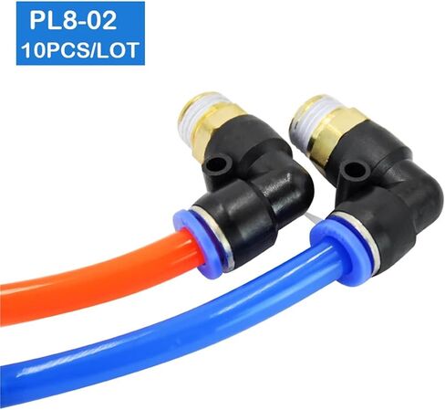 10Pcs PL8-02 8mm Push In One Touch Connector 1/4 Inch Thread Pneumatic Quick Fittings in Kuwait