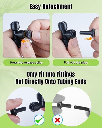 Pawfly 15 Pcs 1/4" End Plugs for Quick Connect 1/4" Drip Irrigation Tee Connectors, Push-to-Fit Connector End Cap Fittings, Leak-Proof End Closure Parts Stoppers, 1/4 Inch Drip Irrigation Parts in Saudi Arabia