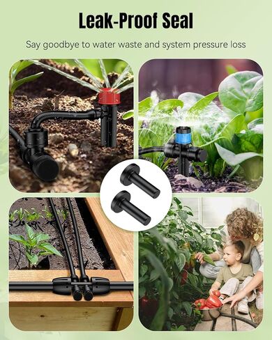 Pawfly 15 Pcs 1/4" End Plugs for Quick Connect 1/4" Drip Irrigation Tee Connectors, Push-to-Fit Connector End Cap Fittings, Leak-Proof End Closure Parts Stoppers, 1/4 Inch Drip Irrigation Parts in Saudi Arabia