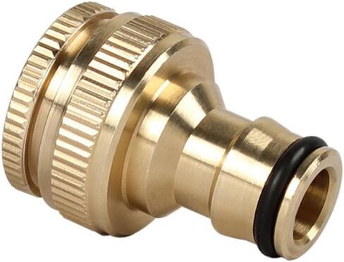 Solid Brass Garden Hose Adapter, Universal Faucet to Hose Connector, 3/4 Inch GHT Quick Connect Fitting for Indoor Outdoor (Gold) in Kuwait