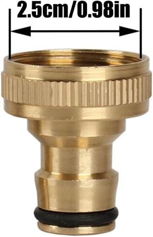 Solid Brass Garden Hose Adapter, Universal Faucet to Hose Connector, 3/4 Inch GHT Quick Connect Fitting for Indoor Outdoor (Gold) in Kuwait