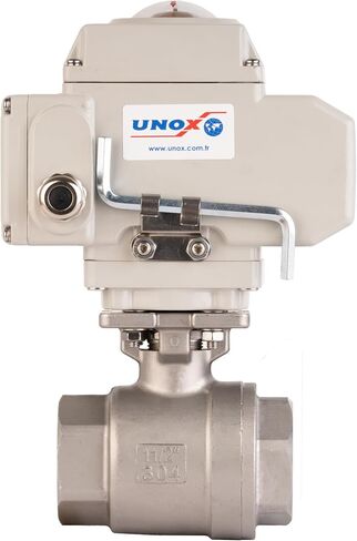 UNOX 2-1/2" Motorized Ball Valve 24V DC NPT, Electric Actuated Ball Valve Stainless Steel AISI304, 2-Piece Threaded, 63 Bar, Auto Return, Normally Closed in Kuwait
