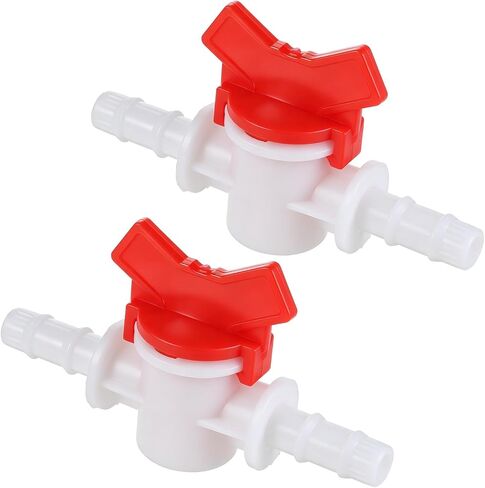 2PCS 3/8 Shut off Valve, Id in Line Hose Barbed Ball Valve Shut-Off Switch, Stable Plastic, Easy Installation, For Drip Irrigation, Aquarium, And Garden, White in Kuwait