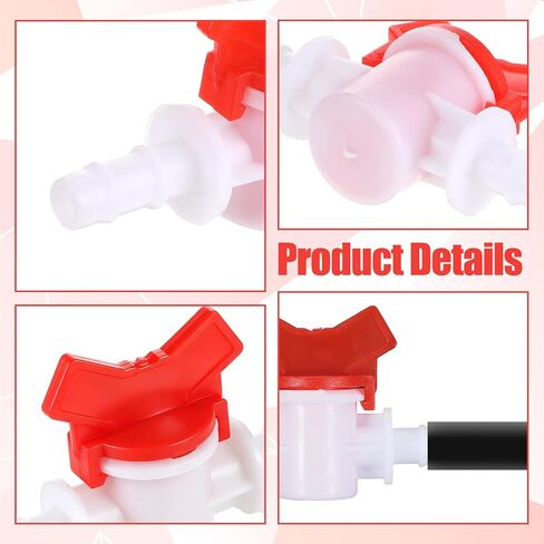 2PCS 3/8 Shut off Valve, Id in Line Hose Barbed Ball Valve Shut-Off Switch, Stable Plastic, Easy Installation, For Drip Irrigation, Aquarium, And Garden, White in Kuwait
