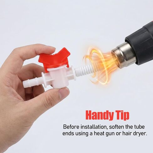 2PCS 3/8 Shut off Valve, Id in Line Hose Barbed Ball Valve Shut-Off Switch, Stable Plastic, Easy Installation, For Drip Irrigation, Aquarium, And Garden, White in Kuwait