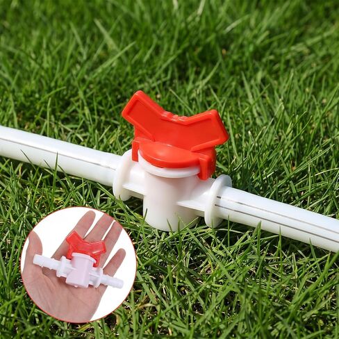 2PCS 3/8 Shut off Valve, Id in Line Hose Barbed Ball Valve Shut-Off Switch, Stable Plastic, Easy Installation, For Drip Irrigation, Aquarium, And Garden, White in Kuwait