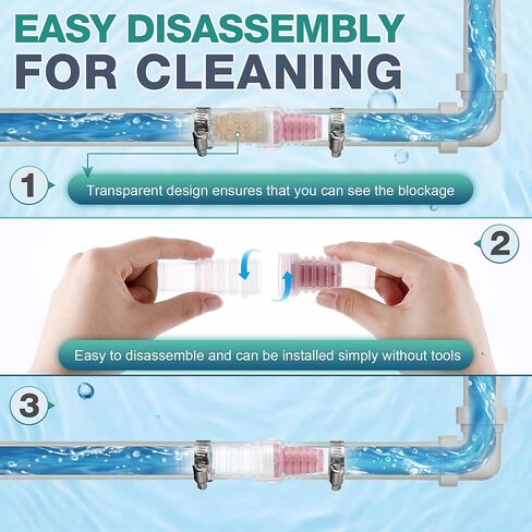 Inline Check Valve with Hose Clamps, Fits 3/4" & 1" Pipes, Backflow Prevention Valves for Water Lines, Transparent Red ABS Non Return Valve for Garden Hose, Aquarium, Sump Pump, Dishwasher in Kuwait